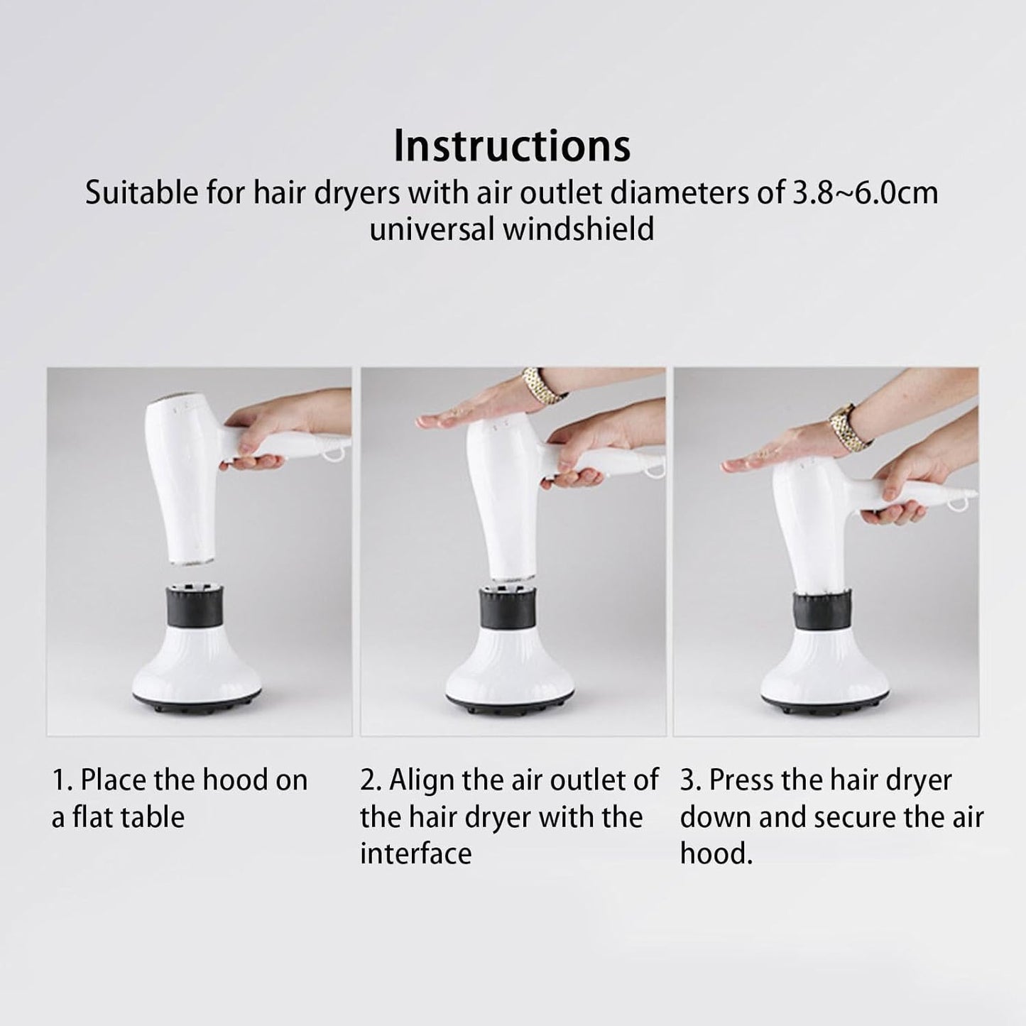Hair Diffuser, Hair Dryer Diffuser Attachment, Curly Hair Diffuser, Professional Hair Dryer Diffuser, Travel Hair Dryer Diffuser, Adjustable 3.6-6.6
