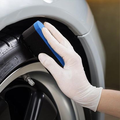 Car Cleaning Sponge, Wheel Sponge Brush, Tire Cleaner Tool 4.61x2.28x1.57 Inches, Non-Scratch Outside, Ergonomic Grip, Ideal for Auto Detailing, Garage, Outdoor Use
