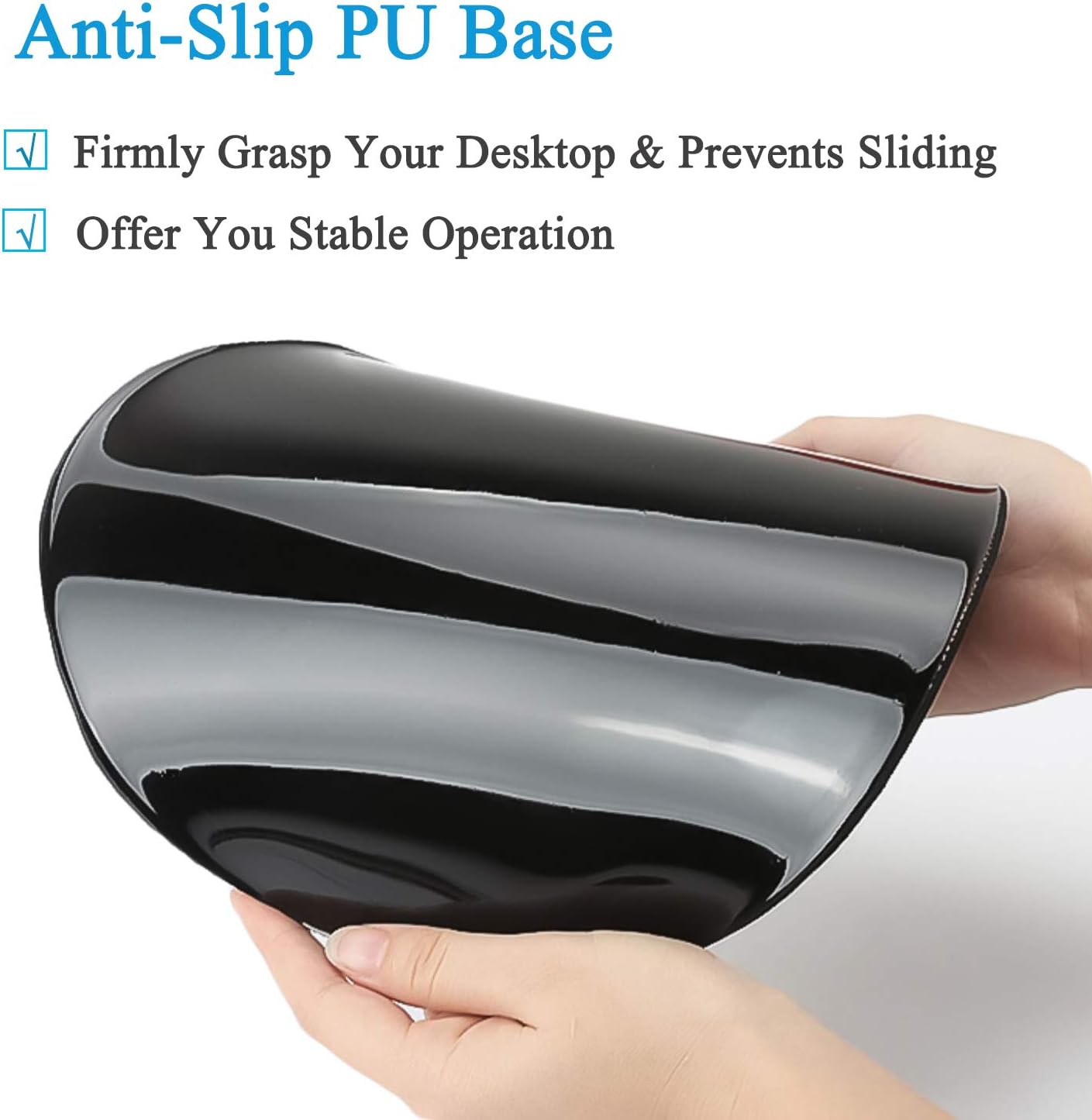 Ergonomic Mouse Pad with Wrist Support, Pain Relief Comfort Wrist Rest Pad with Non-Slip PU Base for Gaming, Home, Office & Travel (Moon Over The River)