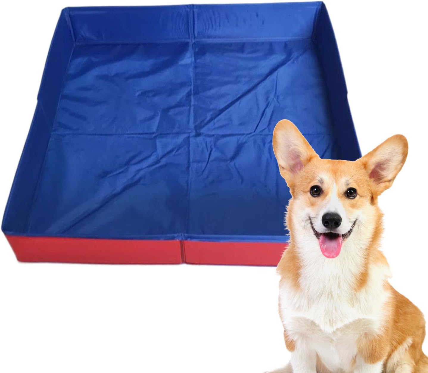 Pet Swimming Pool, Foldable Dog Bath Tub, Square Shaped PVC Pets Tub, Long Tail Keyword, Non-Inflatable Portable Bathing Solution for Cats Puppies and Small Animals Indoor Outdoor