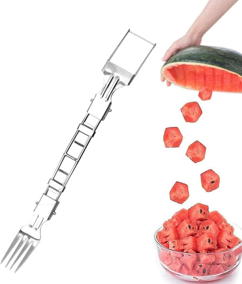 Watermelon Slicer Cutter Tool,Watermelon Cutting Fork - Lightweight Stainless Steel 2-in-1 Splitters Easy-to-Use Rust-Proof for Cantaloupe Salad Meal Prep Kitchen Picnic Snacks