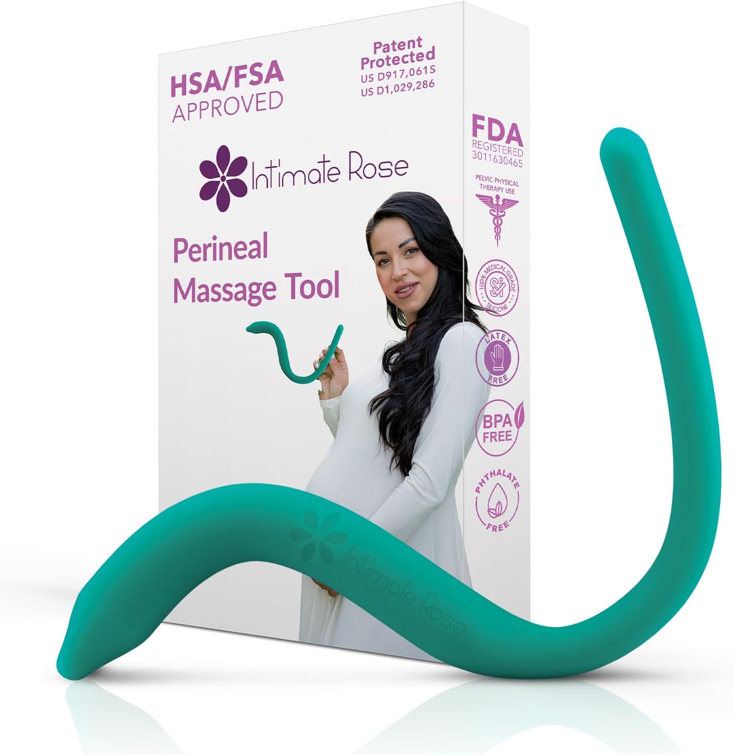 Vibrating Perineal Massage Tool : Labor Prep & Delivery Essentials for Maternity Must-Haves – Medical-Grade Silicone for Pregnancy & Postpartum Comfort, Patented Design, 10 Vibration Modes