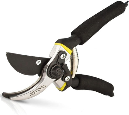 Astorn Premium Bypass Pruning Shears for Gardening - Heavy Duty, Ultra Sharp Garden Shears w/Ergonomic Soft Grip Handle - Made with High Grade Carbon Steel - Ideal for Cutting, Gardening and Trimming