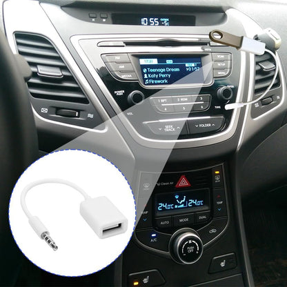 USB Female to 3.5mm Jack Audio Adapter, USB to Aux Audio Adapter 3.5mm Male Aux Plug Jack to USB 2.0 Converter Cable Cord Converter Cable for Playing Music with U Disk in Your Car