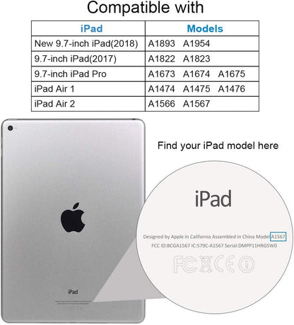 [2 Pack] Coolpow for iPad Air 2 Screen Protector, iPad 9.7 Inch Screen Protector Tempered Glass Film, iPad 6th/5th Generation Screen Protector (2018/2017 Model), iPad Air 1/ iPad Pro 9.7 Inch.
