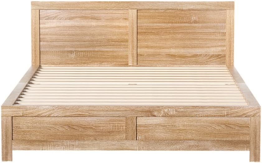 Artiss Queen Bed Frame with Headboard, Wooden Bed Base with 21CM Under Storage, 300KG Capacity Solid Platform Bedframe, Queen Size No Box Spring Needed for Guest Bedroom Furniture, Easy Assembly