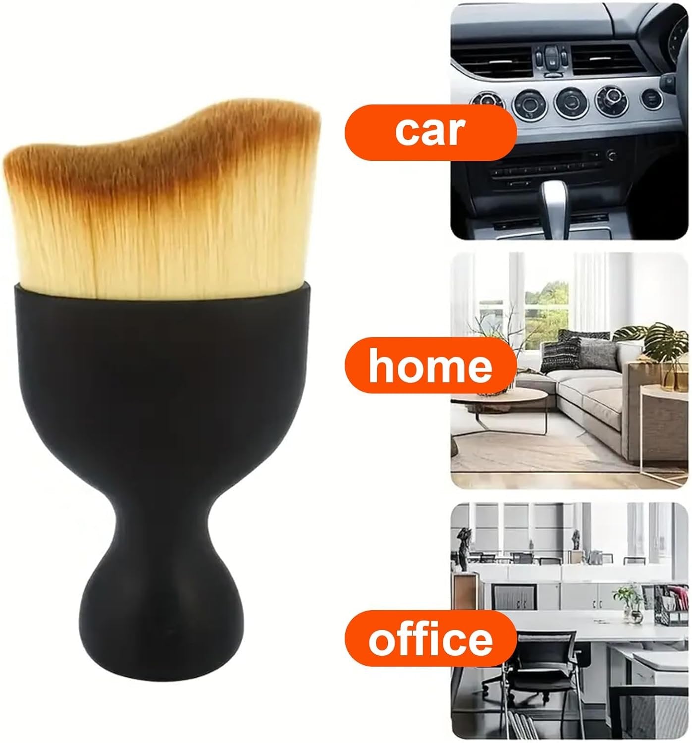 MAEZOE 4-Pack Automotive Interior Dusting Brush with Protective Case, Car Interior Accessories Cleaning Soft Brushes for Interior, Home, Office, Scratch-Free PP Material