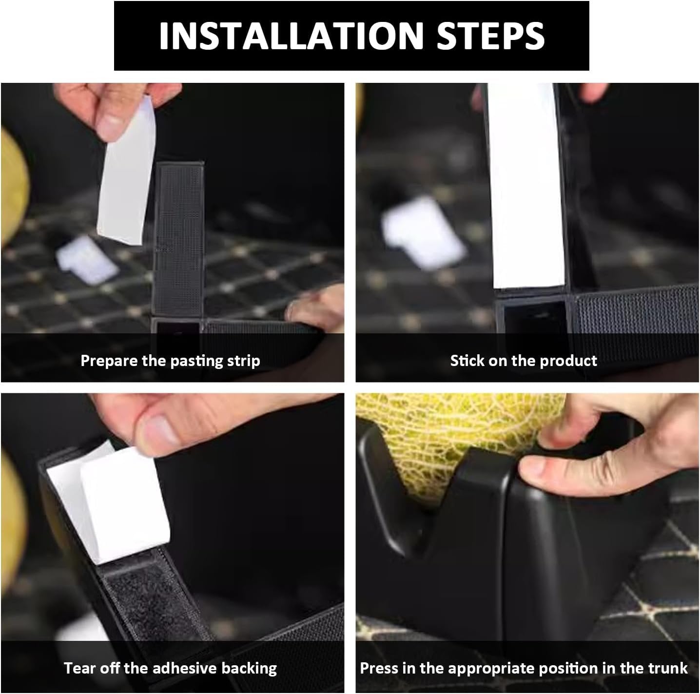 EHERDM 2 Pack Adjustable Trunk Divider - Automotive Storage Organizer - Space-saving Car Grocery Organizer - Multipurpose Trunk Carrier for SUV, Van, Minivan