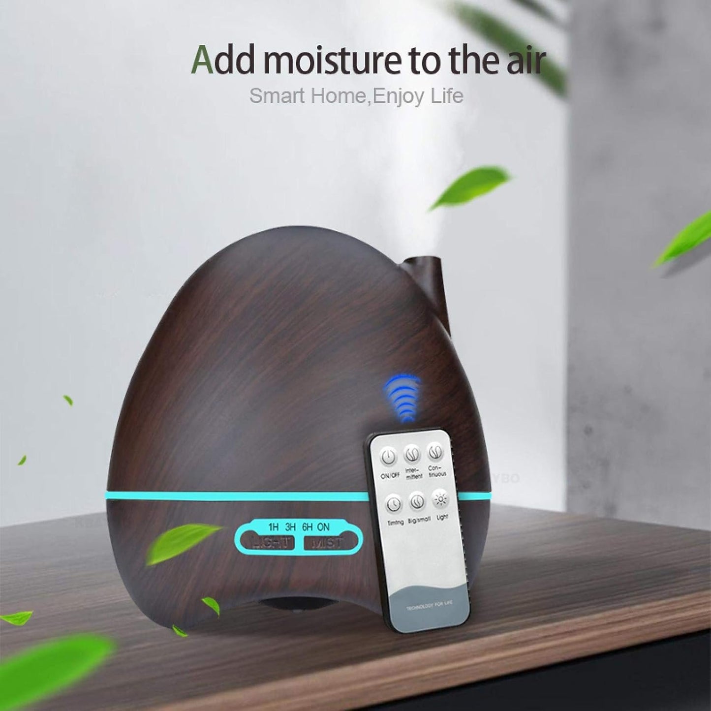 300Ml Remote Control Electric Air Purifier Humidifier Aromatherapy Essential Oil Diffuser with 7 Colors Led K-H59Byk