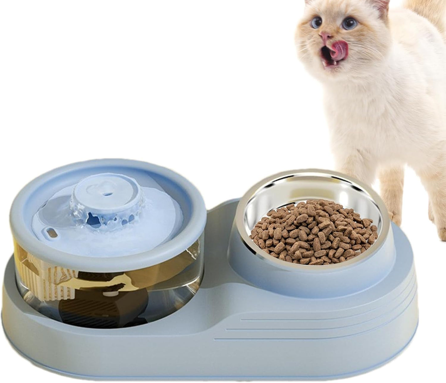 Automatic Cat Feeder,Cat Feeding Station | Anti Slip Base, Removable Pet Feeding and Watering Supplies for Cattery Management