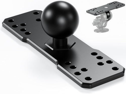 BRCOVAN Aluminum Alloy Marine Electronic Plate with 1.5'' TPU Ball for RAM Mounts C Size Double Socket Arm for Garmin/Humminbird/Lowrance GPS Chartplotters, Fishfinders and Marine Electronic Mount