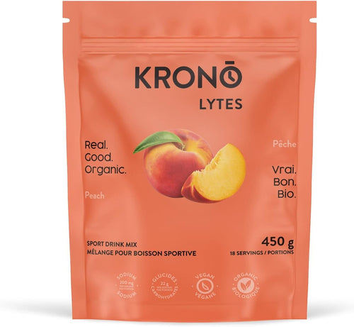 Krono Nutrition Sport Hydration drink mix – Energy & Electrolytes powder for Sports Performance - Vegan, Gluten Free, Organic – 18 servings (Peach)