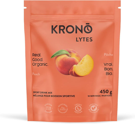 Krono Nutrition Sport Hydration drink mix – Energy & Electrolytes powder for Sports Performance - Vegan, Gluten Free, Organic – 18 servings (Peach)