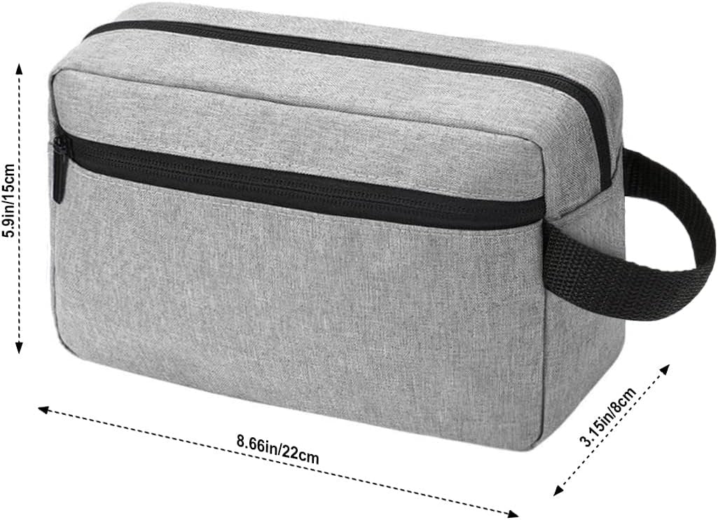 Women and Men Travel Toiletry Organizer Bag Portable Water-Resistant Shaving Bag with Divider and Handle for Cosmetics Toiletries Brushes Tools Accessories(Light Grey)