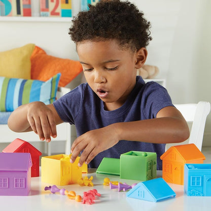 Learning Resources LER3369 All About Me Sorting Neighborhood, Fine Motor & Sorting Skills, SEL, Montessori Toys, Special Education Actives, Imaginative Play, 6 Pieces, Multi