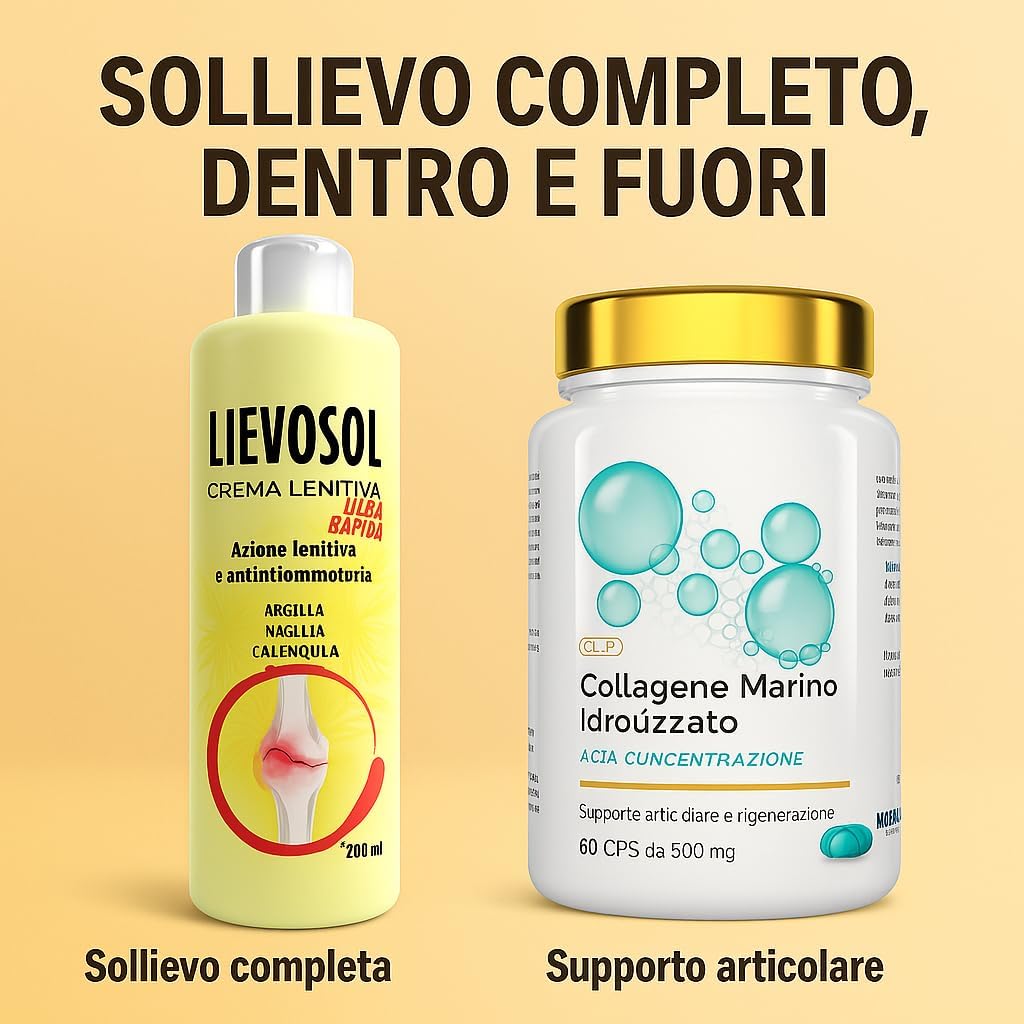 Marine Collagen with Hyaluronic Acid and Arnica Cream - Anti-Aging and Soothing Treatment with Lievosol and CL-38 - Deep Hydration, Skin Elasticity, Muscle and Joint Relief - 200ml
