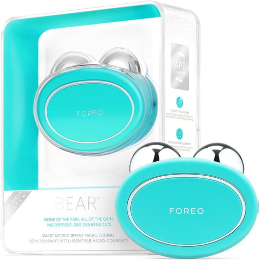 FOREO Bear Smart Microcurrent Face Lifting Device - Face & Jawline Trainer - Non-Invasive Facelift - Anti-Ageing - Safe & Painless - Mint