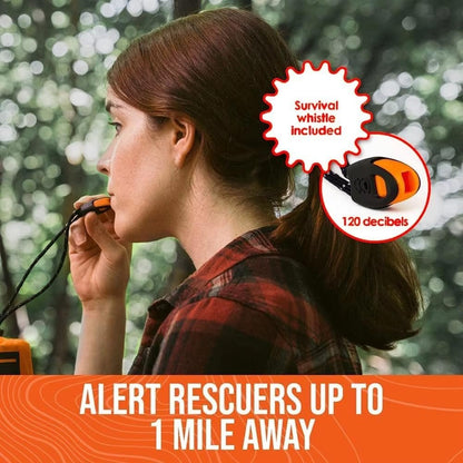 Suapouen Outdoor Insulated Emergency Tent 2 Person Waterproof Emergency Life Saving Insulated Includes Life Whistle Ripstop Tent