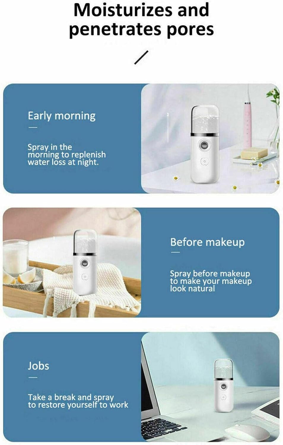 Face Steamer | Sprayer, Mister, Hydrating, Portable,Usb Rechargeable Facial Steamer for Eyelash Extensions, Skin Care, Face & Face Hydration Jmedic