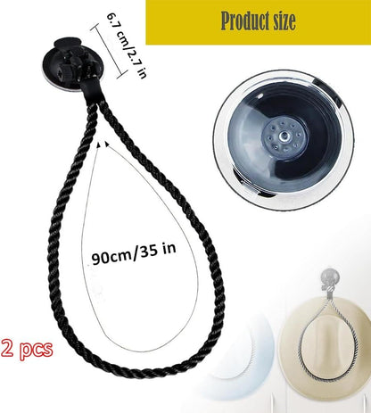 Universal Car Hat Mount with Suction Cup - 2Pcs Secure Cowboy Hat Holder for Dash, Trucks, SUVs, Cars | Auto Interior Accessories to Keep Hats Safe & Organized