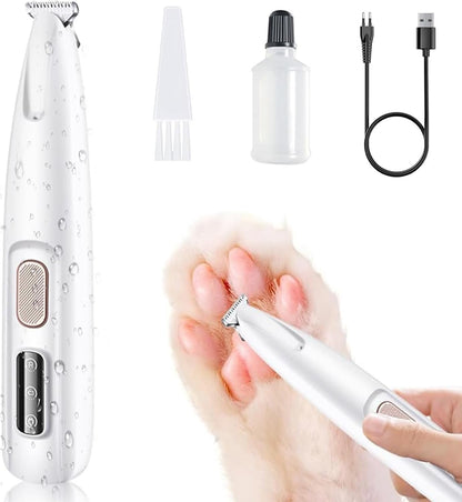 Saffory Electric Dog Trimmer,2025 Upgrades Dog Paw Trimmer with LED Light,18 mm Widen Blade, 35 dB Low Noise,Rechargeable Pet Electric Hair Clipper for Dogs and Cats