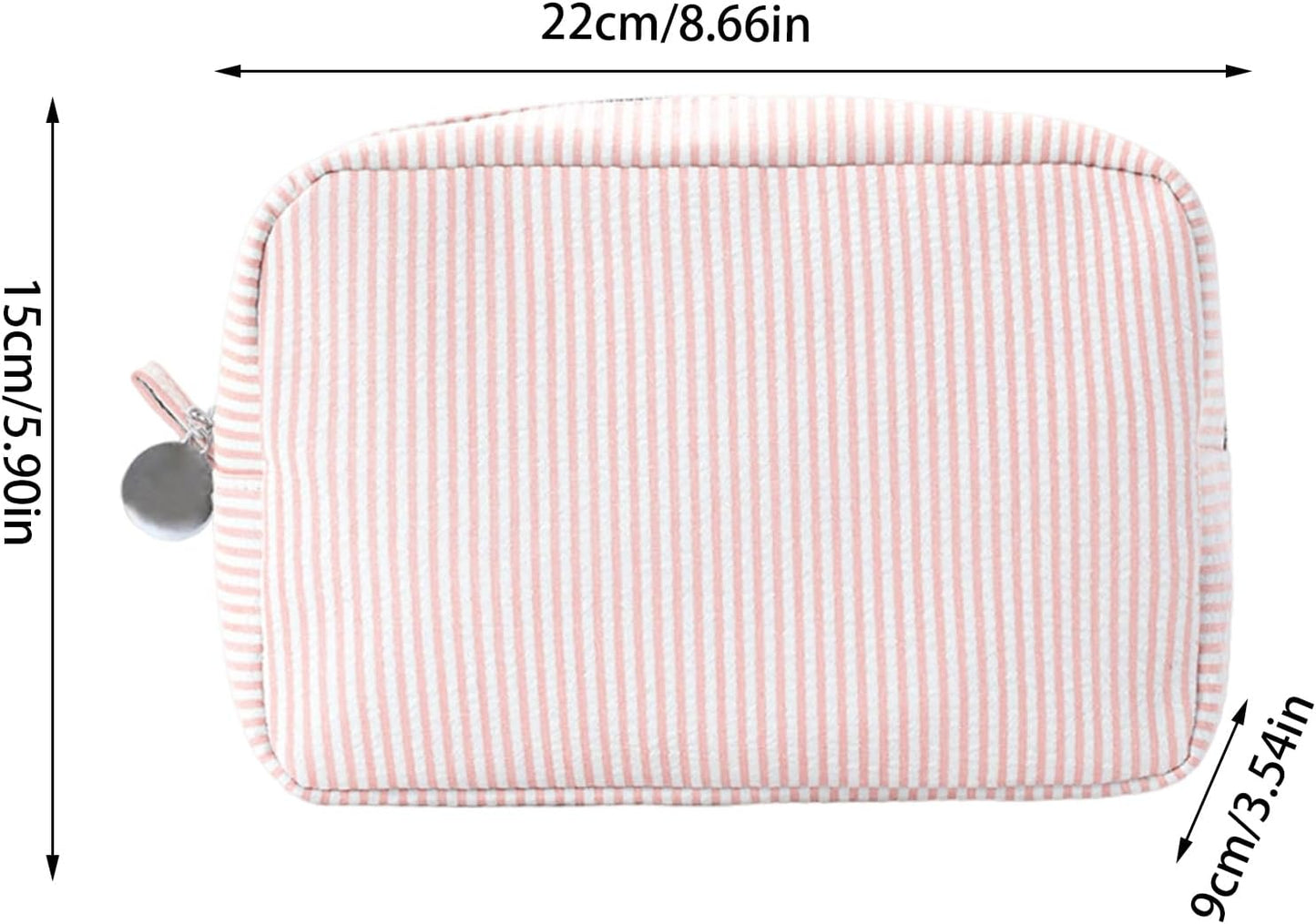 Travel Makeup Bag, Large Capacity Toiletry Bag, Polyester Portable Pouch, Durable Material, Secure Zipper, Lightweight Design, Water Resistant, Perfect for Gym, Beach, 8.66x5.91x3.54 inches