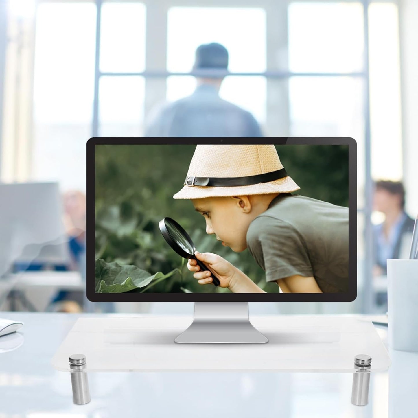 CIYODO Monitor Riser Stand with Feet Desktop Laptop Holder for Efficient Workspace Organization Durable and Elegant Design