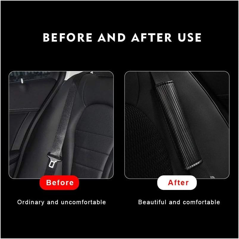 2 Pieces Seat Belt Pads, for Ford ST Carbon Fibre Seat Belt Cover Logo Car Interior Styling Accessories