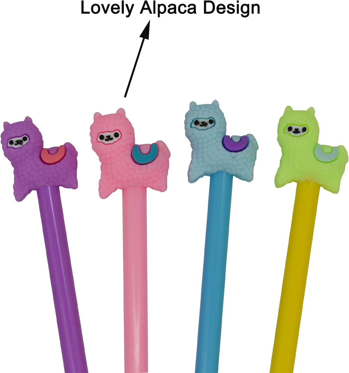 Maydahui 12PCS Alpaca Gel Pen Cartoon Sheep Llama Animal Pens Cute Colorful Writing Pen Black Ink for School Office Stationery Supplies