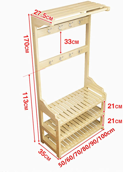 Generico Appendiabiti 3 in 1 - Organizzatore Indipendente per Vestiti e Scarpe per corridoio, Ingresso, Camera da Letto - Soluzione Portatile per riporre Abiti e Cappelli - Mobili Eleganti per la CAS