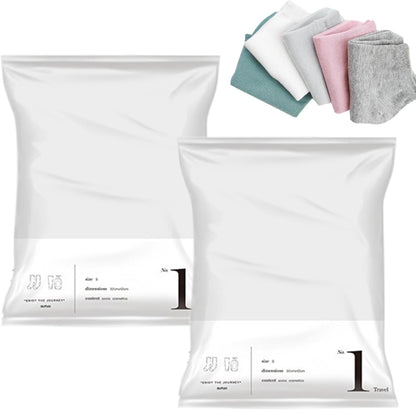 Travel Vacuum Bags, 2 Pack Clothing Organizers, Space Saving Storage for Suitcases and Home, No Pump or Vacuum Required, Ideal for Efficient Packing, Organization