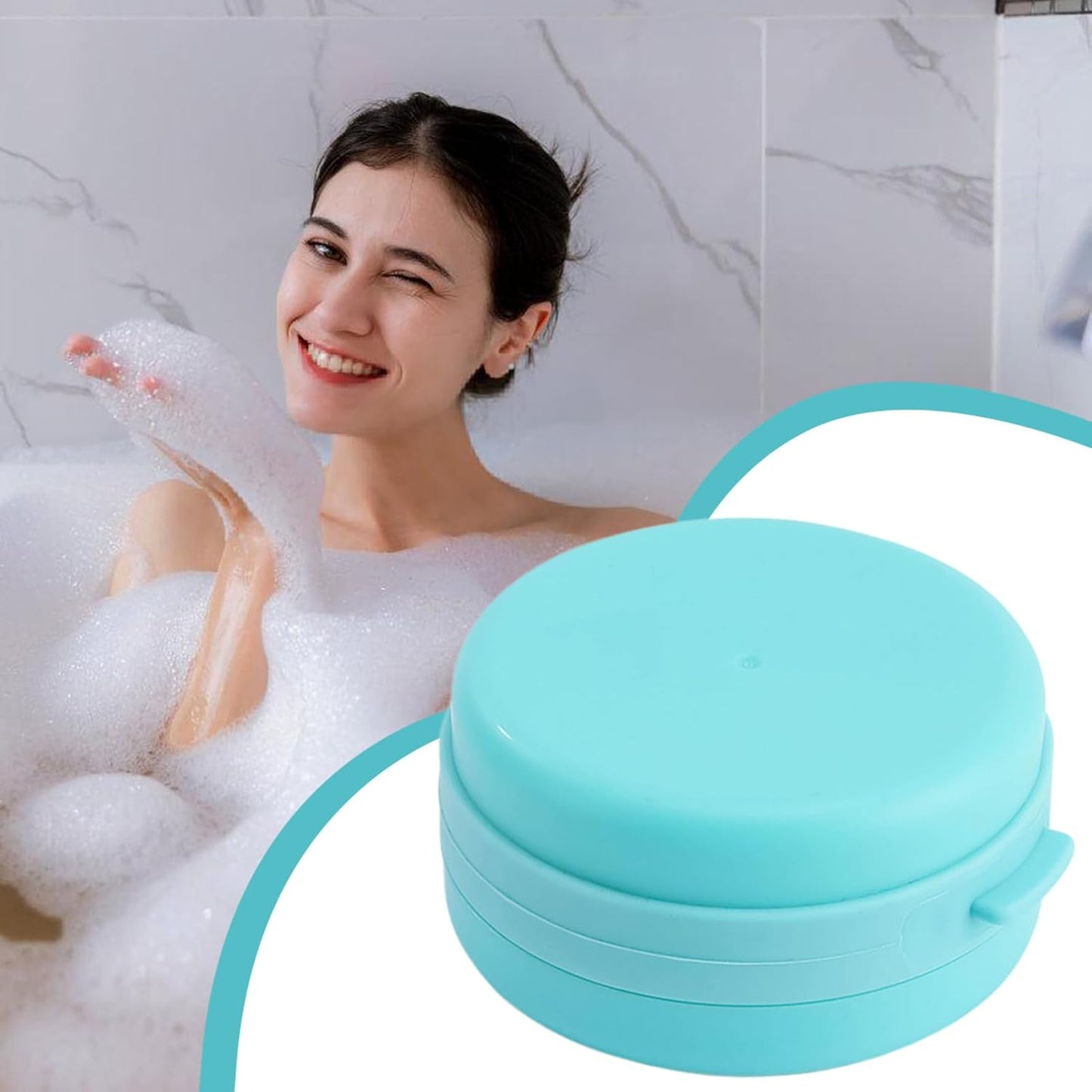 Silicone Body Scrubber, Portable Shower Brush, Lightweight 2 in 1 Tool, Soap Dispenser Built-In, Skin Care Accessory for Daily Cleansing, Spa, Travel, Bath, Blue, Pink, 1 Piece