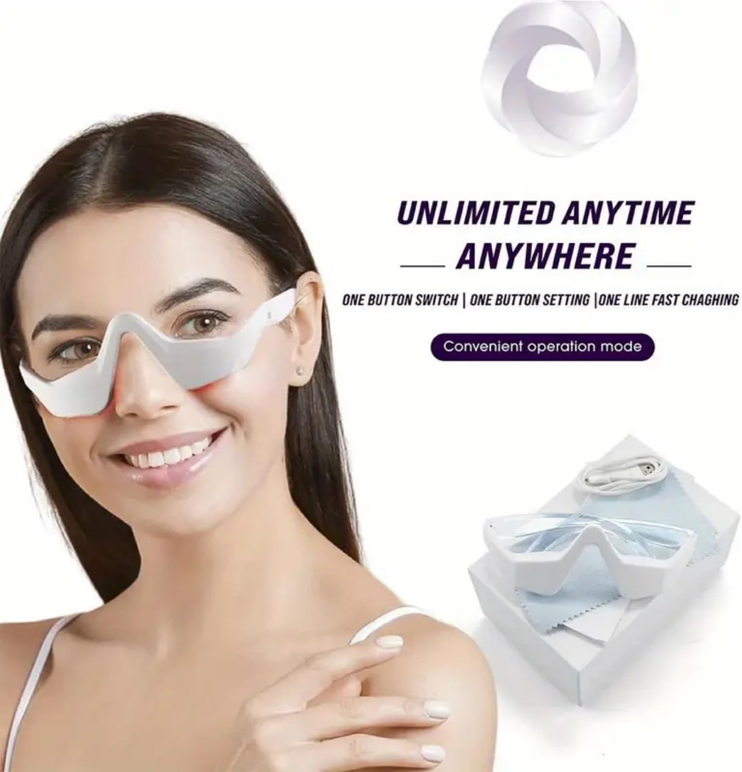 Renewa Eyelift Device, Renewa Eye Lift, Botanique Paris Under Eye Device, Under Eye Red Light Glasses for Reduce Dark Circles,Relieve Eye Fatigue,Reduce Fine Line (1pcs)