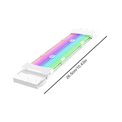 ATX Cable Extension | RGB Extension Cable with Light Effect|26.5cm ATX Supply Cables | ATX Cable Extension |Wire Extension ATX Energy Cable | Color Mode ARGB Cable Extension Kit Synchronized PSU Cable