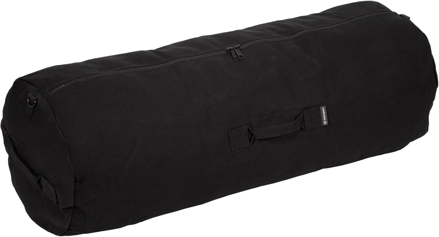Deluxe Duffel Bag w/Zipper, Black - 42"X15"X15"
