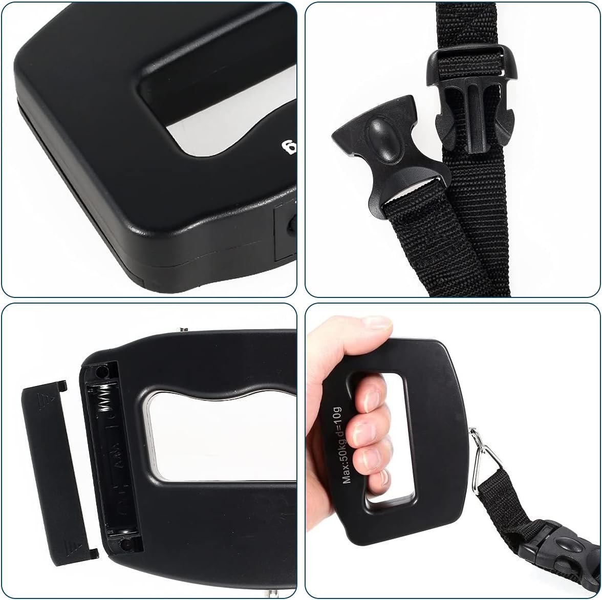 Digital Luggage Scales, 50kg/110lb Electronic Hanging Scales, Portable Digital Luggage Scale with Backlight Digital Display Travel, Handheld Style Suitcase Scales with Hook for Travel Outdoor Home Use