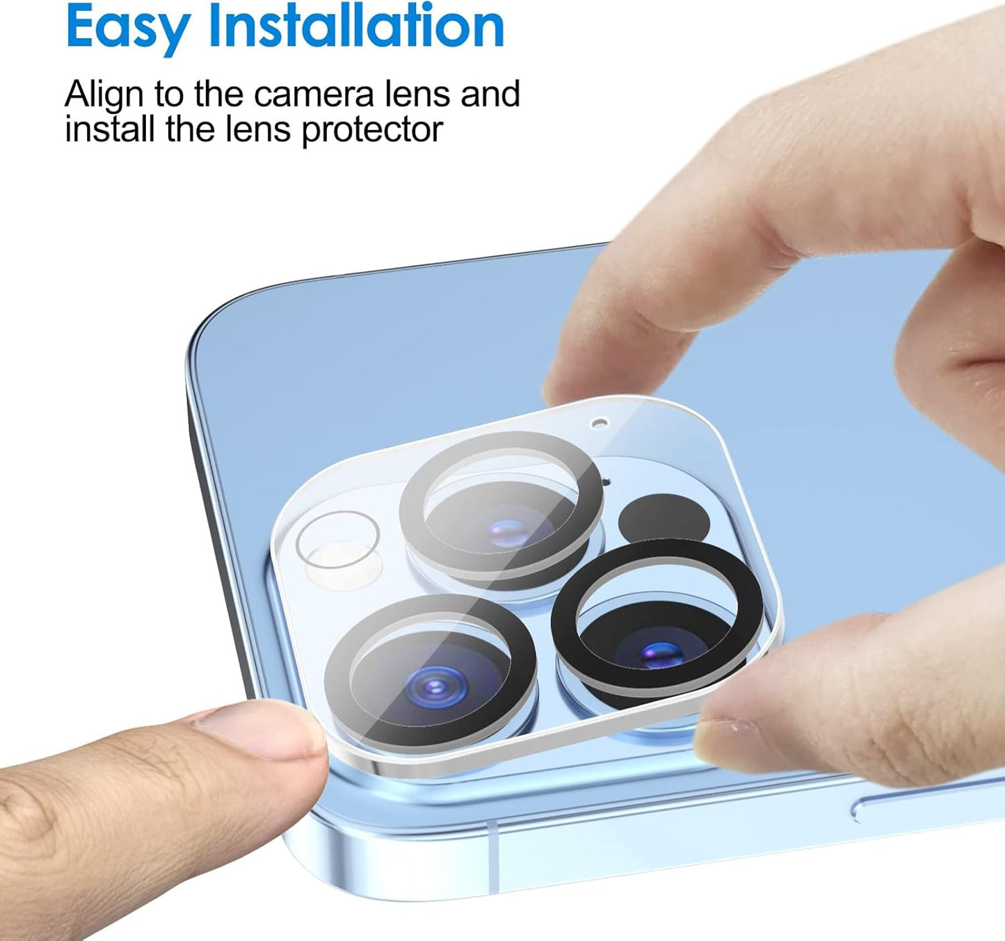 JETech Camera Lens Protector for iPhone 13 Pro Max 6.7-Inch and iPhone 13 Pro 6.1-Inch, 9H Tempered Glass, HD Clear, Anti-Scratch, Case Friendly, Does Not Affect Night Shots, 3-Pack