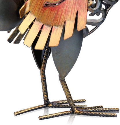 DERBUT Garden and Gardening Metal Sculpture Rooster Decoration Home Decor Iron Animal Art