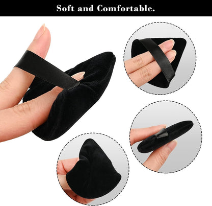 8Pcs of Triangular Powder Puff Makeup Sponges, Made of Super-soft Velvet, Designed for Contouring, Eye, and Corner, Beauty Blender Foundation Mixing Container.(Black)