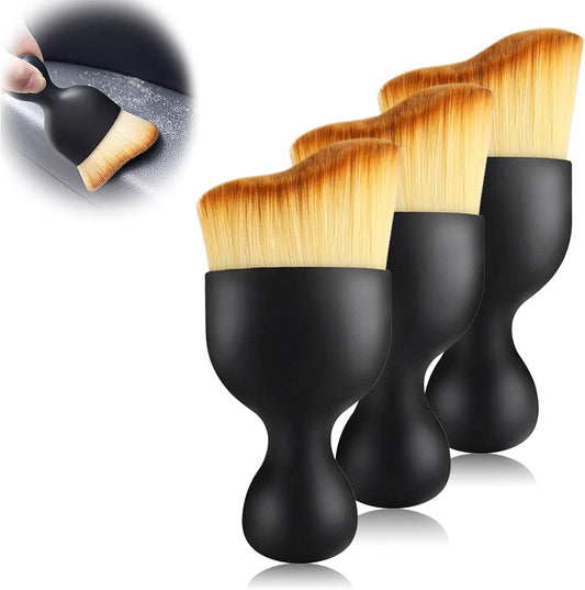 Quelcc Car Interior Cleaning Brush, 3 Pieces Soft Bristle Car Interior Brush, Car Detailing Brush, Air Dashboard Seat Cleaning Brush