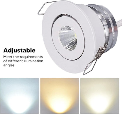 QANYEGN Aluminium Recessed Ceiling Light, Tunable Angled Ceiling Recessed Light, Ceilings Recessed Led Lights, Recessed Ceiling Indoor Lights for Lighting Dimmable (Warm White Light 3000K)