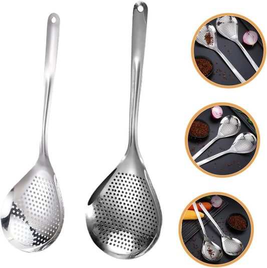 LIFKOME 2 Pezzi Cucchiaio Per Pasta E Noodles in Acciaio Inossidabile Colino Cucina Gadget Utensili Cucina Per Spaghetti E Altri Cibi