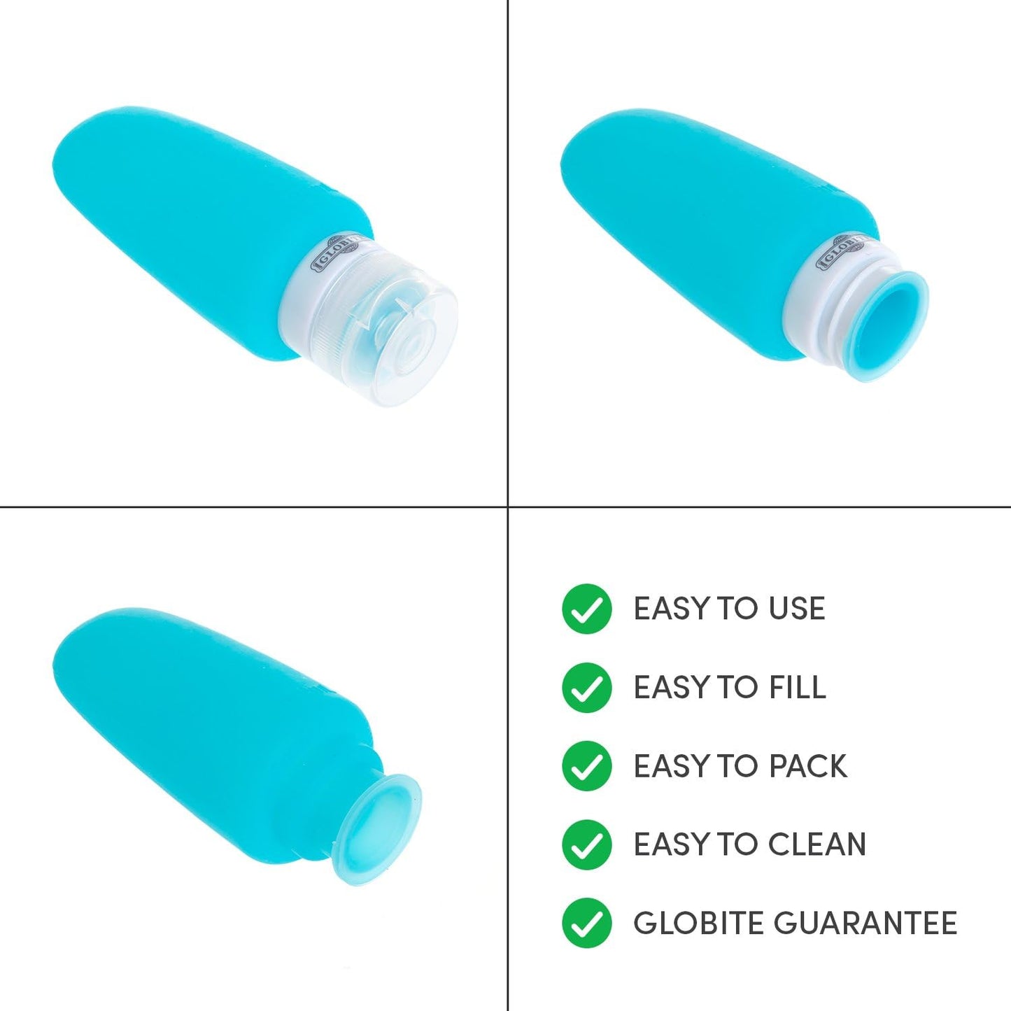 Globite Silicone Travel Bottles 100ml 2pk, Clear
