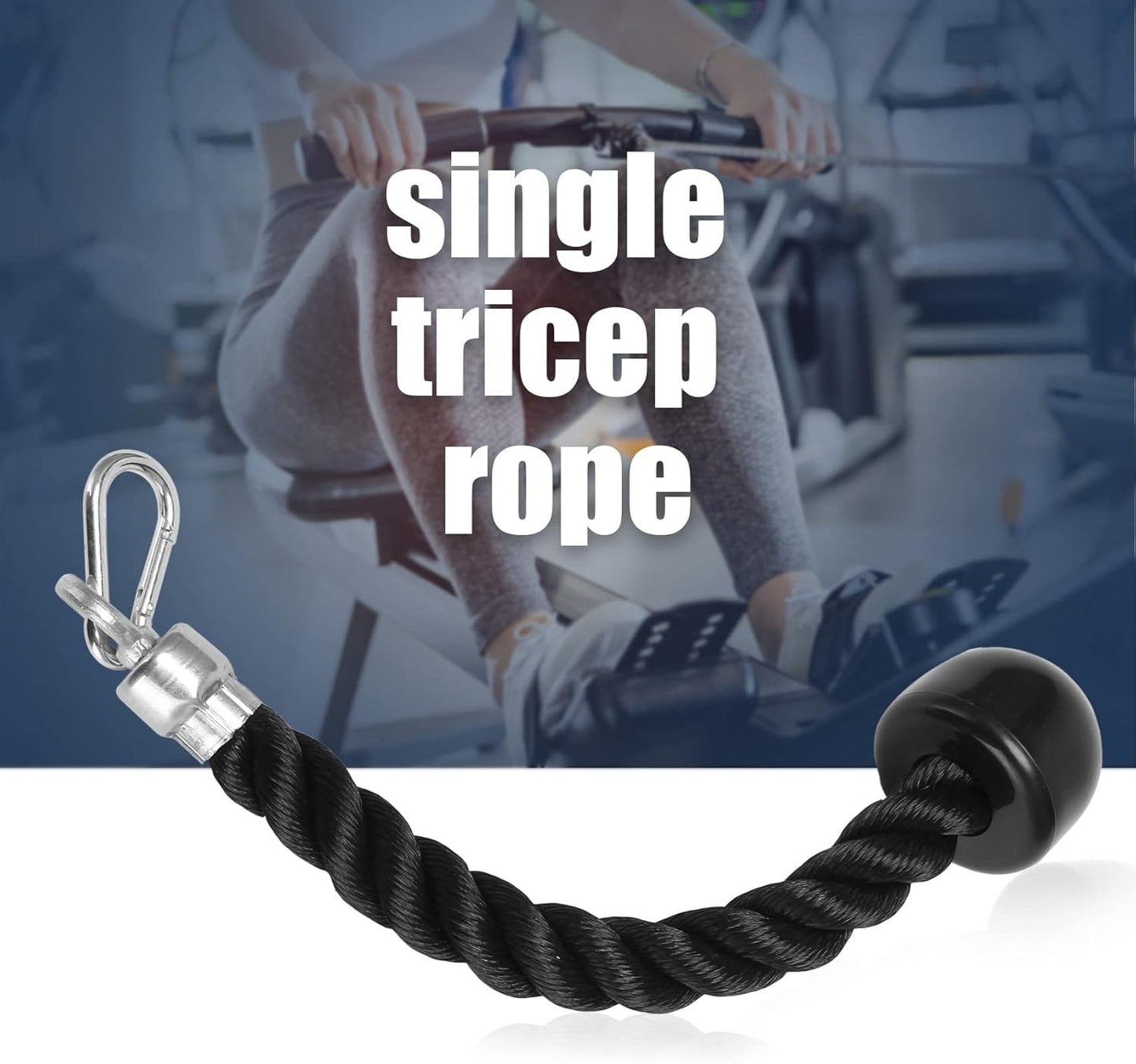 Oidnvay Heavy Duty Tricep Pull Down Single Rope with Snap Hook, Fitness Attachment Cable Machine Pulldown Rope Gym
