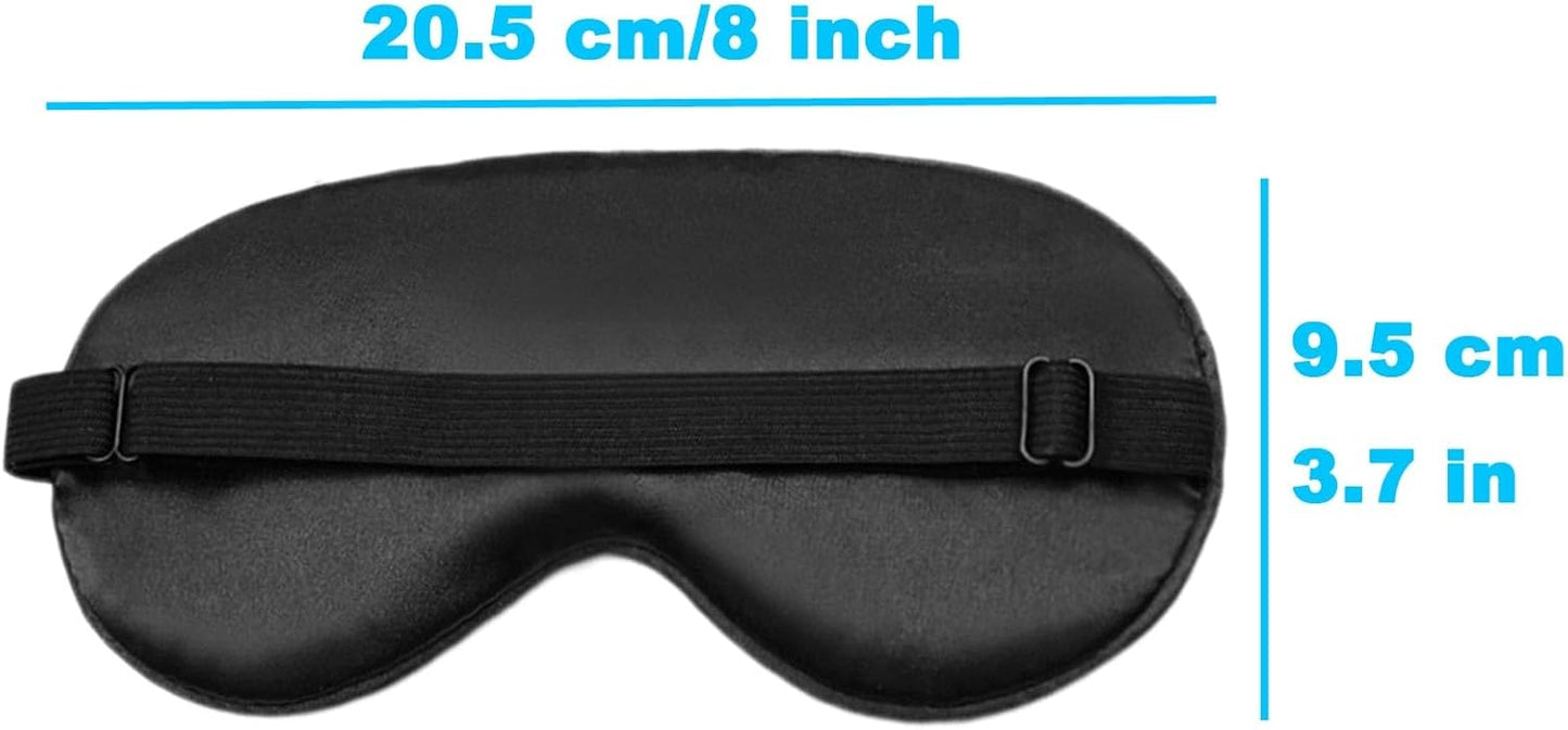 Sleep Mask Silk Eye Cover for Pressure-Free Comfort, Washable Sleeping Eyeshade (Black)