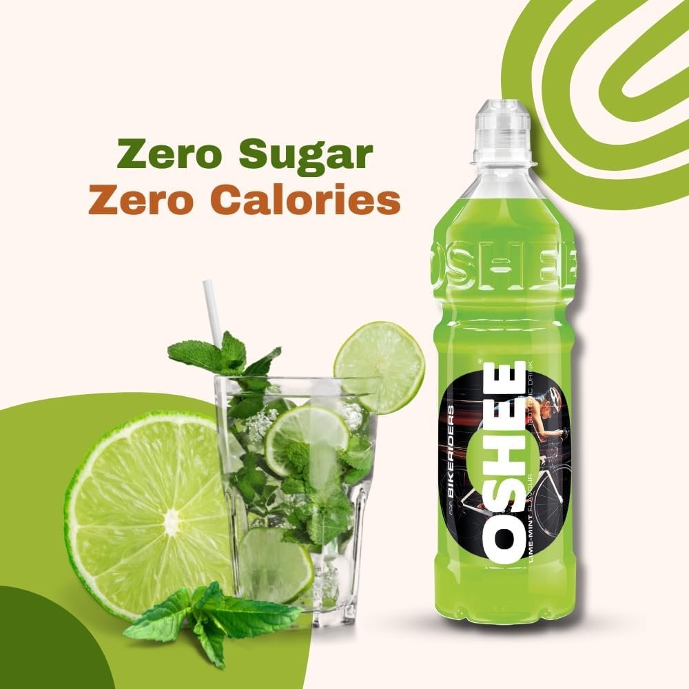 OSHEE LIME isotonic Drink 750ml (Pack of 6) - Addition of vitamins and L-carnitine – Sugar Free – Hydration – Vitamin Drinks