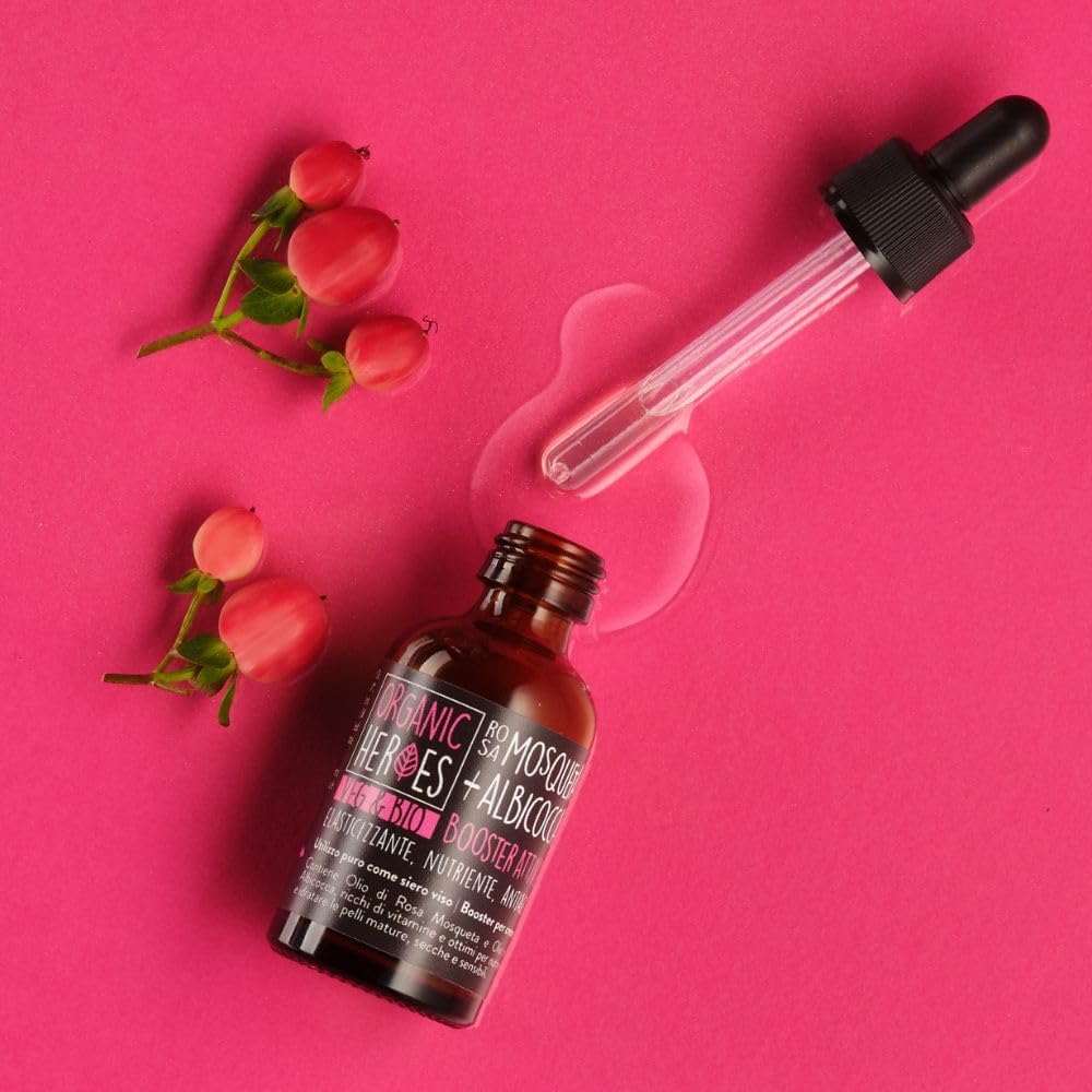 Organic Heroes | Rosehip + Apricot, Face Oil with Light Texture, Concentrate of Vitamins and Essential Elements, Anti-Aging and Soothing Effect, Ideal for Mature and Very Dry Skin, 30 ml