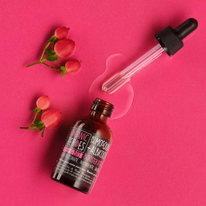 Organic Heroes | Rosehip + Apricot, Face Oil with Light Texture, Concentrate of Vitamins and Essential Elements, Anti-Aging and Soothing Effect, Ideal for Mature and Very Dry Skin, 30 ml