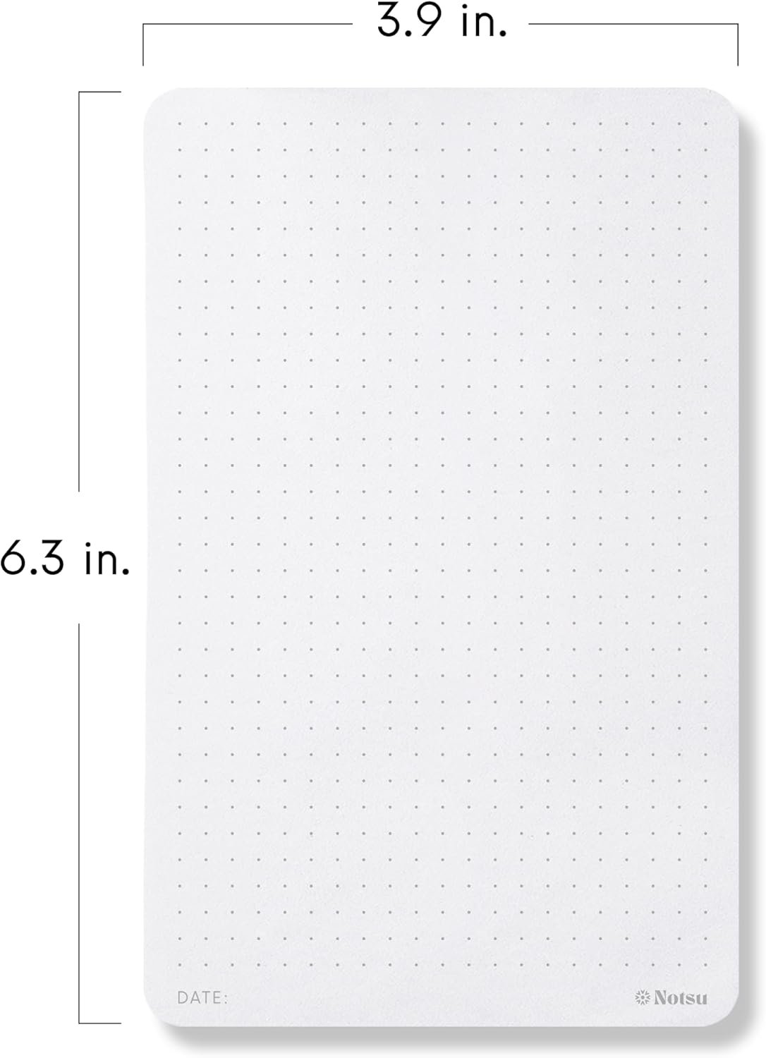 Notsu Dot Grid Small Desk Notepad 2 Pack | Minimalist Dotted Memo Note Pads with Premium Thick Paper, 3.9" x 6.3"