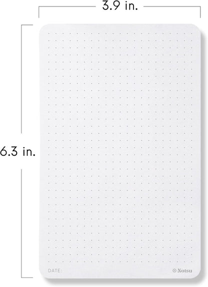 Notsu Dot Grid Small Desk Notepad 2 Pack | Minimalist Dotted Memo Note Pads with Premium Thick Paper, 3.9" x 6.3"